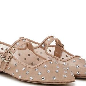 Sam Edelman Tan Flats with Crystal Embellishments